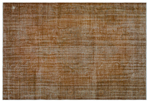 Brown Over Dyed Vintage Rug 6'1'' x 8'12'' ft 185 x 274 cm