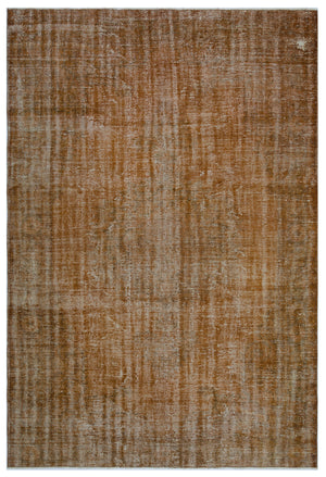 Brown Over Dyed Vintage Rug 6'1'' x 8'12'' ft 185 x 274 cm