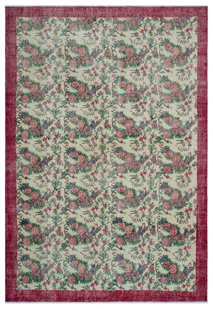 Retro Over Dyed Vintage Rug 7'4'' x 10'7'' ft 223 x 322 cm