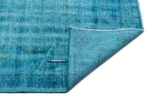 Turquoise Over Dyed Vintage Rug 5'10'' x 9'1'' ft 178 x 278 cm