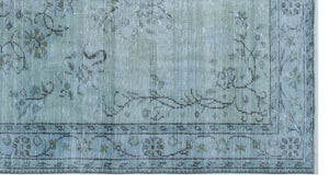 Blue Over Dyed Vintage Rug 4'9'' x 8'8'' ft 146 x 265 cm