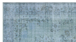 Blue Over Dyed Vintage Rug 4'9'' x 8'8'' ft 146 x 265 cm