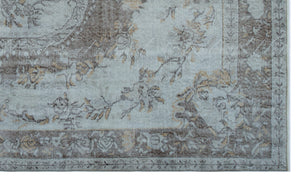 Blue Over Dyed Vintage Rug 5'8'' x 9'6'' ft 172 x 290 cm