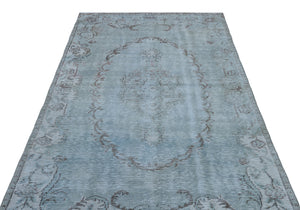 Blue Over Dyed Vintage Rug 4'11'' x 8'12'' ft 150 x 274 cm