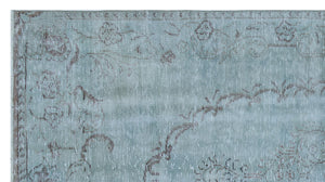 Blue Over Dyed Vintage Rug 4'11'' x 8'12'' ft 150 x 274 cm