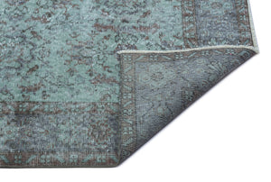 Turquoise Over Dyed Vintage Rug 6'1'' x 10'0'' ft 185 x 305 cm