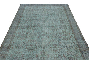 Turquoise Over Dyed Vintage Rug 6'1'' x 10'0'' ft 185 x 305 cm