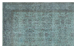 Turquoise Over Dyed Vintage Rug 6'1'' x 10'0'' ft 185 x 305 cm