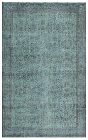 Turquoise Over Dyed Vintage Rug 6'1'' x 10'0'' ft 185 x 305 cm