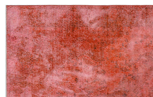 Orange Over Dyed Vintage Rug 5'5'' x 8'9'' ft 165 x 266 cm