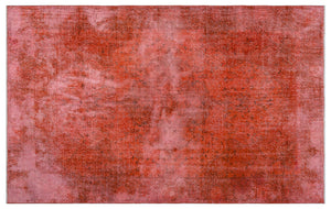 Orange Over Dyed Vintage Rug 5'5'' x 8'9'' ft 165 x 266 cm