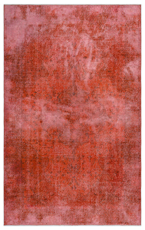 Orange Over Dyed Vintage Rug 5'5'' x 8'9'' ft 165 x 266 cm