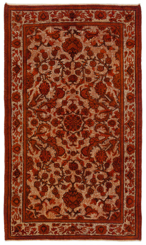 Orange Over Dyed Carved Rug 4'9'' x 8'2'' ft 145 x 248 cm