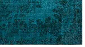 Retro Over Dyed Vintage Rug 5'1'' x 9'3'' ft 155 x 283 cm