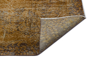 Brown Over Dyed Vintage Rug 5'11'' x 9'5'' ft 181 x 288 cm