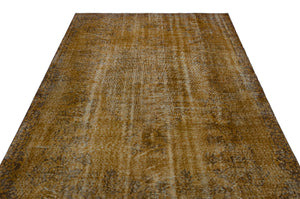 Brown Over Dyed Vintage Rug 5'11'' x 9'5'' ft 181 x 288 cm