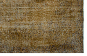 Brown Over Dyed Vintage Rug 5'11'' x 9'5'' ft 181 x 288 cm