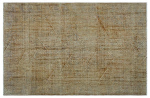 Brown Over Dyed Vintage Rug 5'11'' x 8'12'' ft 181 x 274 cm