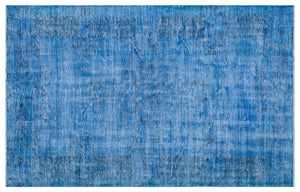 Blue Over Dyed Vintage Rug 5'11'' x 9'9'' ft 180 x 297 cm