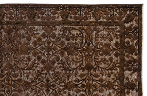 Brown Over Dyed Carved Rug 5'8'' x 9'2'' ft 173 x 279 cm