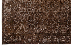 Brown Over Dyed Carved Rug 5'8'' x 9'2'' ft 173 x 279 cm