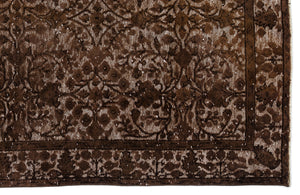 Brown Over Dyed Carved Rug 5'8'' x 9'2'' ft 173 x 279 cm