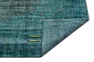 Turquoise Over Dyed Vintage Rug 5'12'' x 10'2'' ft 182 x 310 cm