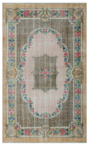 Naturel Over Dyed Vintage Rug 5'5'' x 9'0'' ft 165 x 275 cm