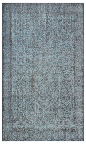 Blue Over Dyed Vintage Rug 5'6'' x 9'4'' ft 167 x 285 cm