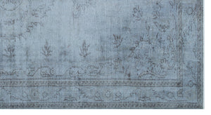 Blue Over Dyed Vintage Rug 4'12'' x 9'4'' ft 152 x 285 cm