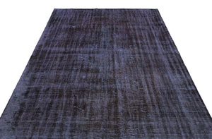 Black Over Dyed Vintage Rug 6'1'' x 10'2'' ft 186 x 309 cm