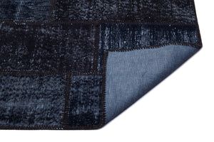 Black Over Dyed Patchwork Unique Rug 2'7'' x 4'11'' ft 80 x 150 cm