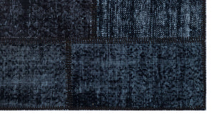 Black Over Dyed Patchwork Unique Rug 2'7'' x 4'11'' ft 80 x 150 cm
