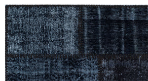 Black Over Dyed Patchwork Unique Rug 2'7'' x 4'11'' ft 80 x 150 cm