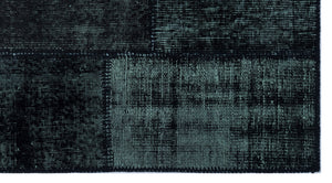 Black Over Dyed Patchwork Unique Rug 2'7'' x 4'11'' ft 80 x 150 cm