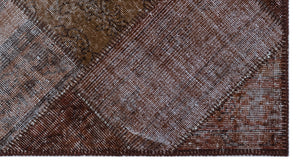 Brown Over Dyed Patchwork Unique Rug 2'7'' x 4'11'' ft 80 x 150 cm