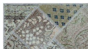 Beige Over Dyed Patchwork Unique Rug 2'7'' x 4'11'' ft 80 x 150 cm