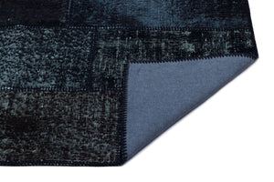 Black Over Dyed Patchwork Unique Rug 2'7'' x 4'11'' ft 80 x 150 cm