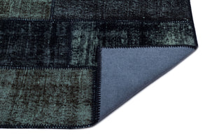 Black Over Dyed Patchwork Unique Rug 2'7'' x 4'11'' ft 80 x 150 cm