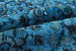 Turquoise Over Dyed Carved Rug 5'6'' x 9'7'' ft 168 x 292 cm