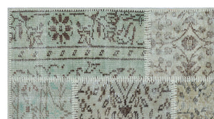 Beige Over Dyed Patchwork Unique Rug 2'7'' x 4'11'' ft 80 x 150 cm