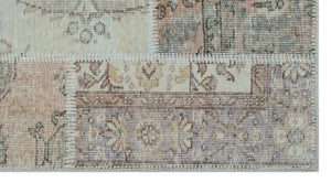 Beige Over Dyed Patchwork Unique Rug 2'7'' x 4'11'' ft 80 x 150 cm