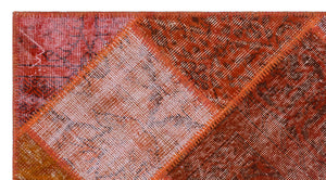 Red Over Dyed Patchwork Unique Rug 2'7'' x 4'11'' ft 80 x 150 cm