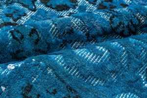 Turquoise Over Dyed Carved Rug 5'4'' x 8'8'' ft 162 x 264 cm