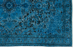 Turquoise Over Dyed Carved Rug 5'4'' x 8'8'' ft 162 x 264 cm