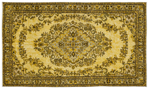 Yellow Over Dyed Carved Rug 5'7'' x 9'7'' ft 170 x 293 cm