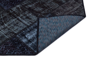 Black Over Dyed Patchwork Unique Rug 3'11'' x 5'11'' ft 120 x 180 cm