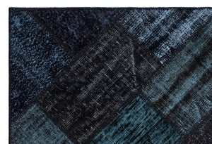 Black Over Dyed Patchwork Unique Rug 3'11'' x 5'11'' ft 120 x 180 cm