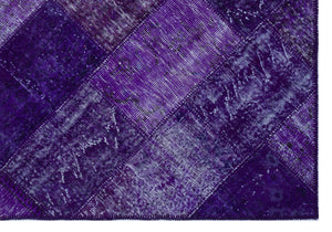Purple Over Dyed Patchwork Unique Rug 5'3'' x 7'7'' ft 160 x 230 cm