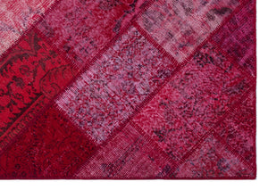 Red Over Dyed Patchwork Unique Rug 5'3'' x 7'7'' ft 160 x 230 cm